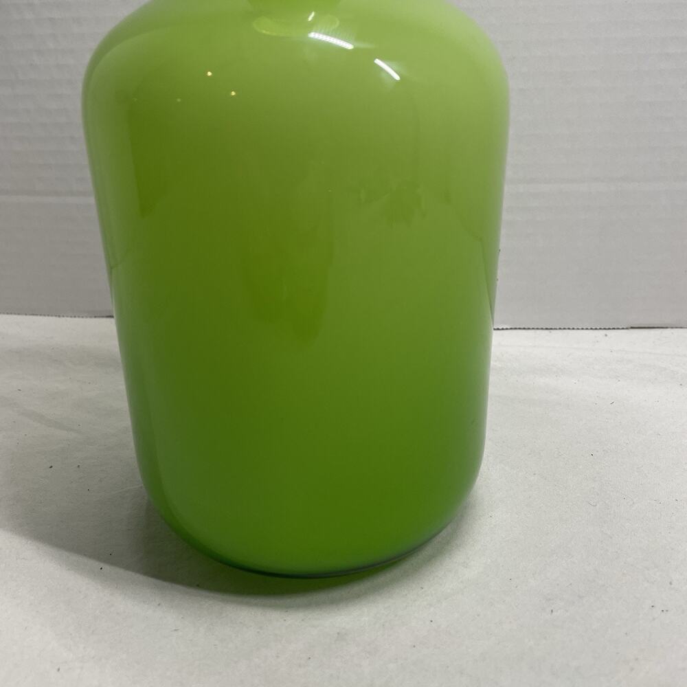 LSA International Blown Art Glass Vase Lime Green White Cased 12.5 Inches Poland - Picture 4 of 8